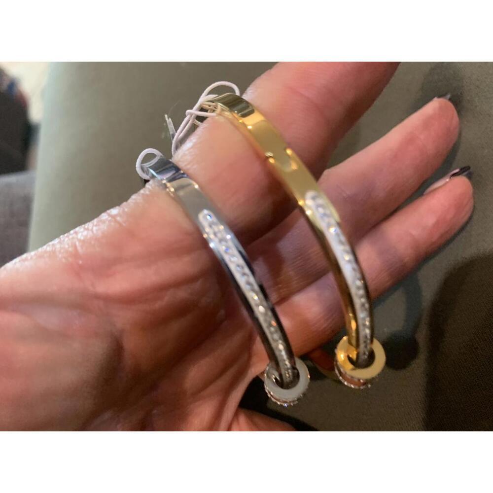 Elegant Stackable Crystal Bangle Bracelets Set - image 5